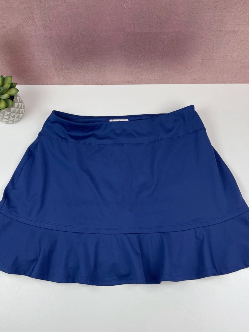 Tommy Bahama Golf Solid Navy Blue Skirt Skort Built In Shorts Women Size Medium